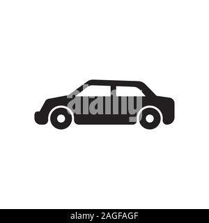 Car monochrome icon. black car icon vector. Simple element vector illustration on white background. Stock Vector