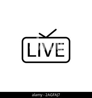 Live streaming icon. live in TV Vector illustration. Stock Vector