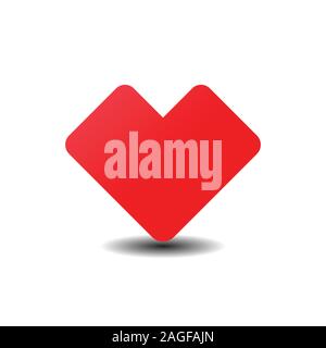 Red Heart Icon vector. Color simple flat icon on white background Stock Vector