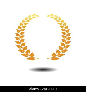 laurel wreath icon  vector . Gold symbol icon on white background. eps 10 Stock Vector