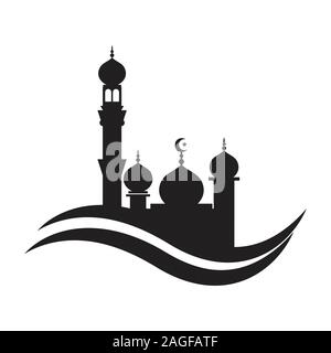 Mosque icon vector Illustration design template. mosque Icon Symbol Logo. eps 10 Stock Vector
