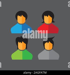 16052019 - set of vector flat icons. People icons. avatars. eps 10 Stock Vector