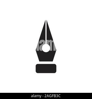 Fountain pen icon, modern minimal flat design style. eps 10 Stock Vector