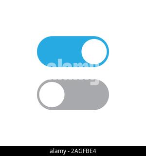 Toggle switch vector icon, On and Off position simple icons. eps 10 Stock Vector