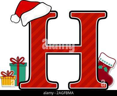 capital letter l with red santa's hat and christmas design elements  isolated on white background. can be used for holiday season card, nursery  decorat Stock Vector Image & Art - Alamy