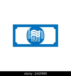 Libra cryptocurrency banknote vector icon, flat illustration.eps 10 Stock Vector