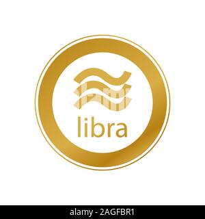 Gold Libra Coin Vector icon Design. eps 10 Stock Vector