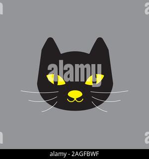 cat vector illustration character kitten on a gray background Stock Vector