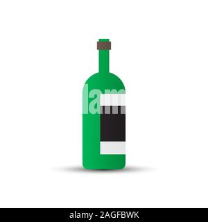 wine bottles on white background, icon vector illustration for web and app Stock Vector