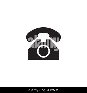 Telephone flat icon vector isolated on a white background. Flat web internet icon Stock Vector