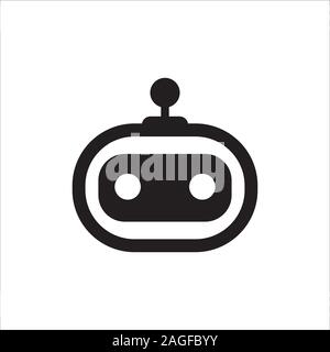 Bot sign design. Robot logo template. Modern flat icon vector  illustration. Isolated on white background. eps 10 Stock Vector