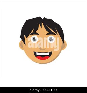 smiling faces characters isolated vector illustration. eps 10 Stock Vector