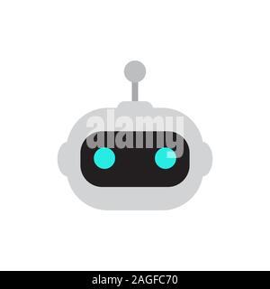 Robot icon. Bot sign design. Chatbot symbol concept.  Modern flat style cartoon character illustration. Isolated on white background Stock Vector