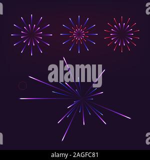 Fireworks on dark background vector illustration. eps 10 Stock Vector