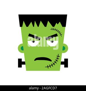 Halloween Frankenstein Vector illustration. Angry Frankenstein Day. Illustration for kids Stock Vector