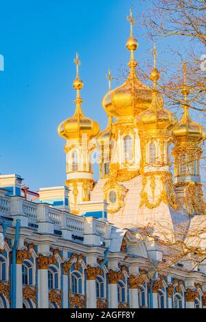 Ekaterininsky Palace, Tsarskoye Selo (Pushkin) suburb of Saint Petersburg. Russia. Stock Photo