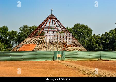 Kasubi Tombs under goes reconstruction after being destroyed in a fire. Stock Photo