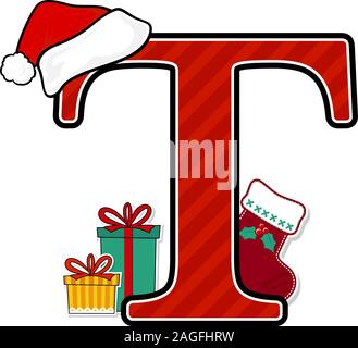 capital letter l with red santa's hat and christmas design elements  isolated on white background. can be used for holiday season card, nursery  decorat Stock Vector Image & Art - Alamy