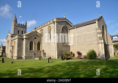 St Mary's Church in Amersham, Buckinghamshire. It is the burial place of Ruth Ellis, the last woman to be hanged in the UK. Stock Photo