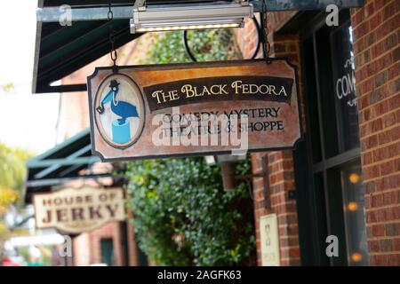 Charleston, South Carolina, United States, November 2019, sign for The Black Fedora Stock Photo