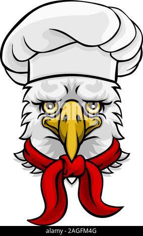 Eagle Chef Mascot Cartoon Character Stock Vector