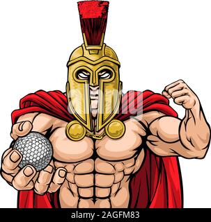 Spartan Trojan Golf Sports Mascot Stock Vector