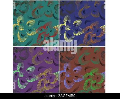 Abstract flowers for fabric design. Decorative floral pattern. Beautiful vector pattern. Vintage flowers, great design for any purposes Stock Vector