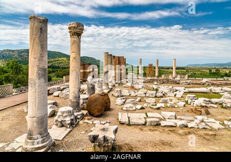 Ruins of the St. John Basilica at Ephesus in Turkey Stock Photo