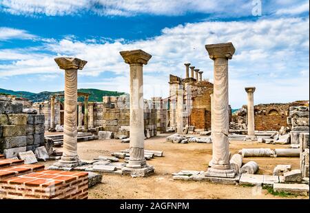 Ruins of the St. John Basilica at Ephesus in Turkey Stock Photo