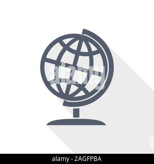 Globe vector  icon, world, global, map, earth concept flat design illustration in eps 10 with empty copy space on white background Stock Vector