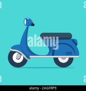 The Blue scooter. Isolated Vector Illustration Stock Vector