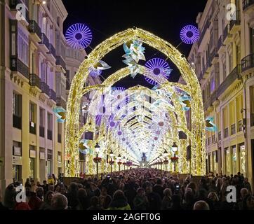 Malaga Christmas Lights at Calle Marqués de Larios 2019 Stock Photo
