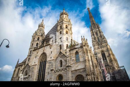 WIEN, AUSTRIA - DECEMBER 14., 2019: Christmas decorated town of Wien during advent and holidays in December. Stock Photo