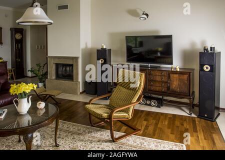 Modern interior in a traditional style Stock Photo