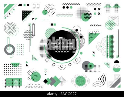 Abstract green gray and black geometric shape of modern elements cover design. Use for poster, artwork, template design, ad, print. illustration Stock Vector