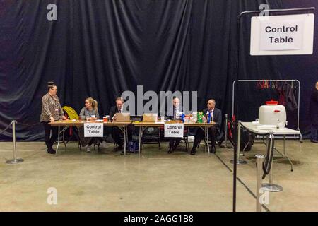 Picture by Chris Bull   13/12/19 General Election 2019 count and results at Leeds Arena.  www.chrisbullphotographer.com Stock Photo