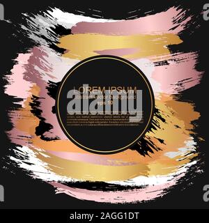 Bright background. Abstract luxury brush strokes with frame. vector Stock Vector