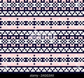 Christmas Snowflakes Fair Isle Seamless Pattern - This is a fair isle snowflake pattern suitable for website resources, graphics, print designs, knit Stock Vector
