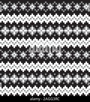 Christmas Snowflakes Fair Isle Seamless Pattern - This is a fair isle snowflake pattern suitable for website resources, graphics, print designs, knit Stock Vector