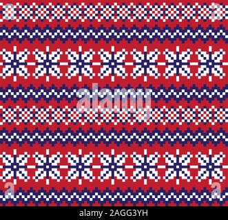 Christmas Snowflakes Fair Isle Seamless Pattern - This is a fair isle snowflake pattern suitable for website resources, graphics, print designs, knit Stock Vector
