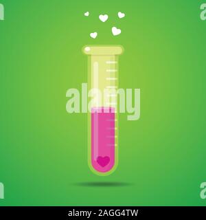 pink liquid inside laboratory tube Stock Vector