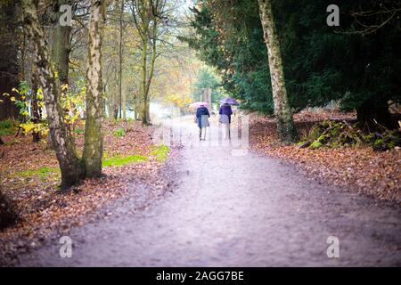 People, couples enjoy a walk at the beautiful Trentham Estate, Trentham Gardens in Stoke on Trent, Staffordshire