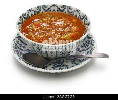 moroccan harira soup isolated on white background Stock Photo