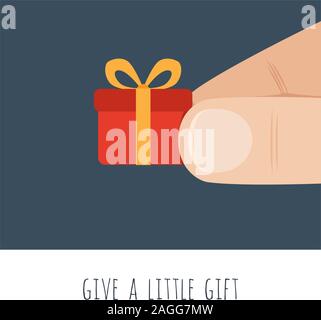 Give a little gift. Isolated Vector Illustration. Conceptual Poster Stock Vector