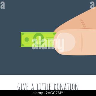 Give a little money. Isolated Vector Illustration. Conceptual Poster Stock Vector