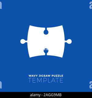 wave Jigsaw Template. Isolated Vector Illustration Stock Vector
