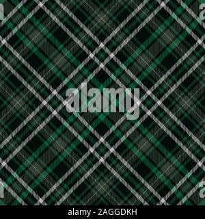 Tartan plaid green and black seamless checkered vector pattern. Vector EPS 10 Stock Vector