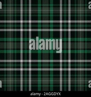 Tartan plaid green and black seamless checkered vector pattern. Vector EPS 10 Stock Vector