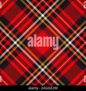 Tartan plaid red and black seamless checkered vector pattern. Vector EPS 10 Stock Vector