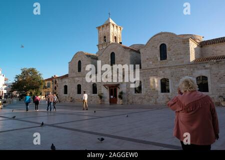 Larnaca, CYPRUS - January 2 2018: People visiting Saint Lazarus Church, a remarkable example of Byzantine architecture, which lies over the tomb of th Stock Photo
